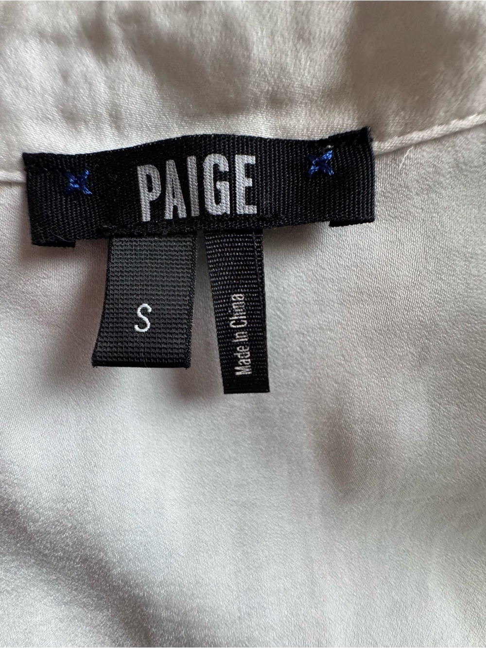 Paige White Pleated Blouse Size Small Bell Sleeve Chic Feminine Top - Picture 6 of 6